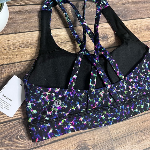 Lululemon Energy Bra Luxtreme NWT Size 4 Black Blue SMMI *Limited Edition* - Picture 5 of 14